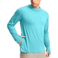 thumbnail image 3 of Txeol Men's UPF 50+ Sun Protection UV SPF Shirts Long Sleeve Lightweight Quick Dry Swim T-Shirts with Pockets Rash Guard Pullover Vacation Deals,Mint Green,XXXL, 3 of 10
