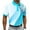 #C Sky Blue, variant on Alkepwun T-Shirts for Man Geometric Print Short Sleeve Collared 3-Button Collar Formal Shirt Lightweight Comfortable Breathable Golf Tops