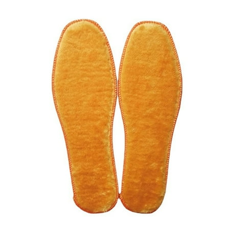 

Happyhome 1 Pair Washable Insoles Deodorize Faux Wool Soft Sweat-absorbing Unisex Warm Shoe Pad for Winter