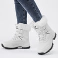 thumbnail image 3 of Stepedia Women's Waterproof Winter Snow Boots Insulated Warm Faux Fur Lined Mid-Calf Booties for Women, White, 3 of 10