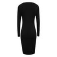 thumbnail image 6 of Vividxx Dresses For Women Elegant Sweater Dress Long Ribbed Knitted Bodycon Turtleneck Slit Hem Casual Winter Pullover Maxi Dress Fashion Clothing, 6 of 6