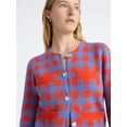 thumbnail image 4 of Free Assembly Women's Plaid Cardigan Sweater with Double Welt Pockets, Midweight, Sizes XS-XXL, 4 of 6