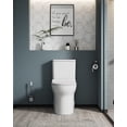 thumbnail image 4 of 1.1/1.6 GPF Elongated Comfort Height Floor Mounted One-Piece Toilet, Ceramic, White Color, Soft Close Seat, 4 of 11