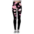 thumbnail image 4 of Gyexs Womens Valentine's Day Leggings Warm Lined Legging Valentines Graphic Loungewear Yoga Pants Plus Size Couple Clothing #07 Black & Size XXL, 4 of 5