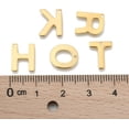 thumbnail image 4 of 10 dijes de letras de acero inoxidable 304 dorados para mujer, ideales como regalo elegante para cumpleaños o festivales. Joyería personalizada. Medidas: 11 x 6 ~ 12 x 0,8 mm. Orificio: 1 mm., 4 of 4