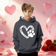 thumbnail image 2 of Gir Hoodie Valentines Day Sweatshirt Long Sleeve Heart Sweatshirts Crew Neck Pullover Sweatshirt for Girls 5-6 Years, 2 of 5