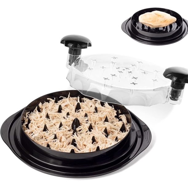 Herramienta trituradora de pollo de 10.0 in, grande for cocina, trituradora de carne de pechuga de pollo visible con fondo antideslizante fuerte y mango ergonómico, negro
