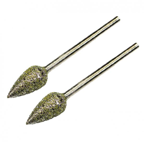 2 × Coarse Cylinder Diamond Grinding Head Bit Coated Jade Carving Burrs Lapidary Tools 10mm