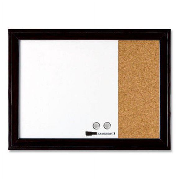 Home Decor Magnetic Combo Dry Erase With Cork Board On Side, 23 X 17, Black Wood Frame | Bundle of 5 Each