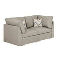 thumbnail image 4 of Amira Beige Fabric Loveseat Couch with Pillows, 4 of 5