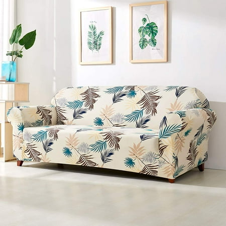 Subrtex 1 Piece Skid Resistance Sofa Cover Furniture Protector Subrtex 1 Piece Skid Resistance Sofa Cover Furniture Protector Leaves Printed Couch Covers Armchair Slipcover