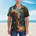 thumbnail image 4 of Daiia Cute Butterfly Bear Hawaiian Shirt for Men Gentle Cotton Regular Short Sleeve Casual-3X-Large, 4 of 9