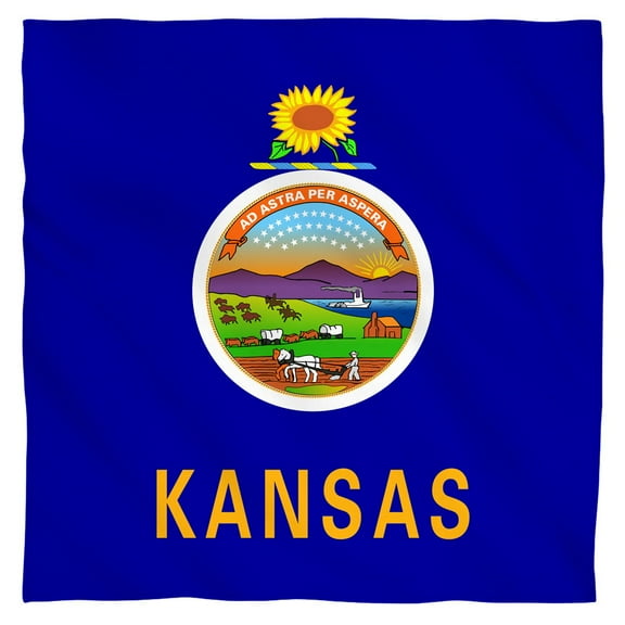 - Kansas Flag - Bandana - 22" x 22"