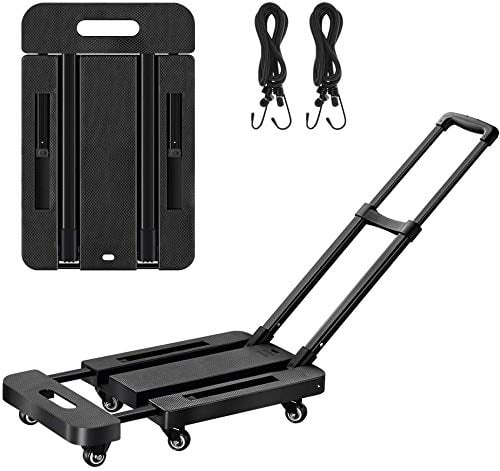 Folding Hand Truck 400 lbs Capacity Platform Trolley for Luggage/ Moving/ Travel 