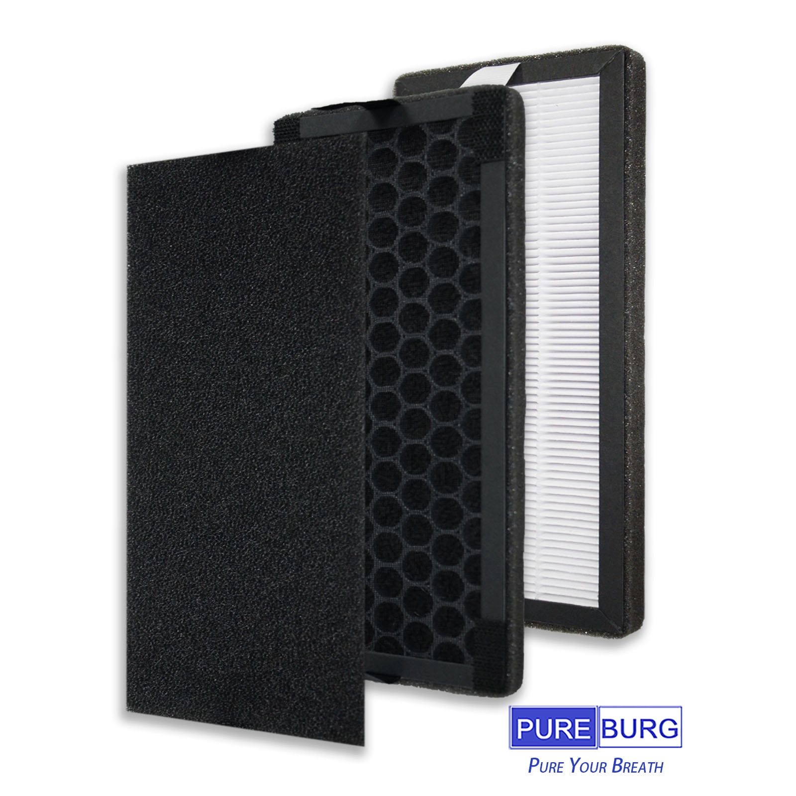 PUREBURG Replacement HEPA Filter Set Compatible with Lasko HF11200 Desktop Air Purifier, Part YY11200 & Sejoy Air Purifier AP-2202-UL Air Purifier