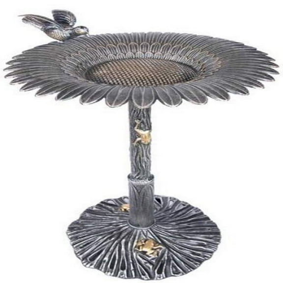 Outdoor Living and Style 30.25" Bronze Oakland Contemporary Style Sunflower Bird Bath