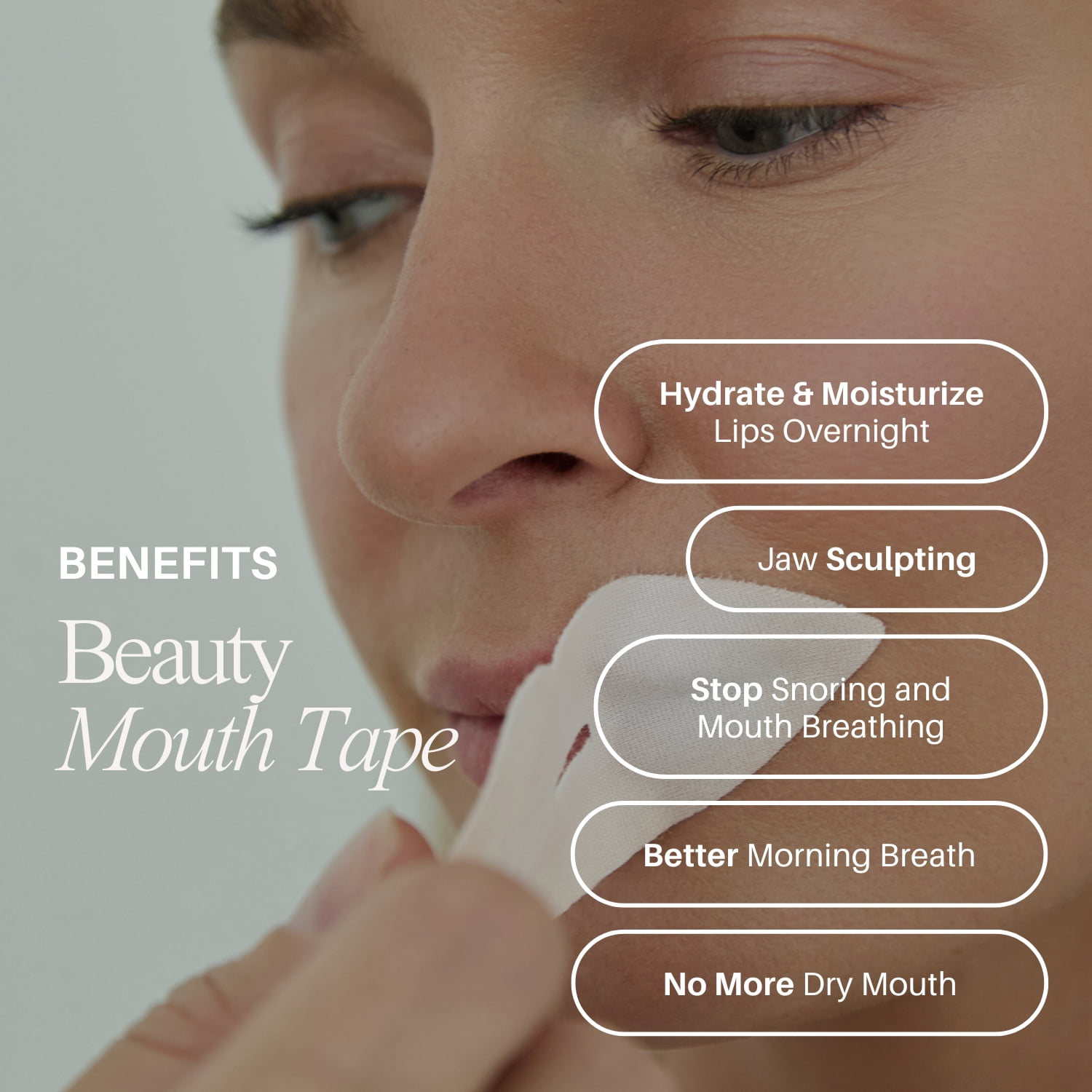Sleepz Beauty Mouth Tape Infused with Hydrating Collagen for All Skin Types, 30 Count, Pink