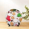 thumbnail image 6 of Wukai Christmas Gingerbread Cookies Print Decorative Plate for Display,Bone China Decorative Plate, Ceramic Dinner Plate with Stand, Vertical Ceramic Plate-8in, 6 of 6