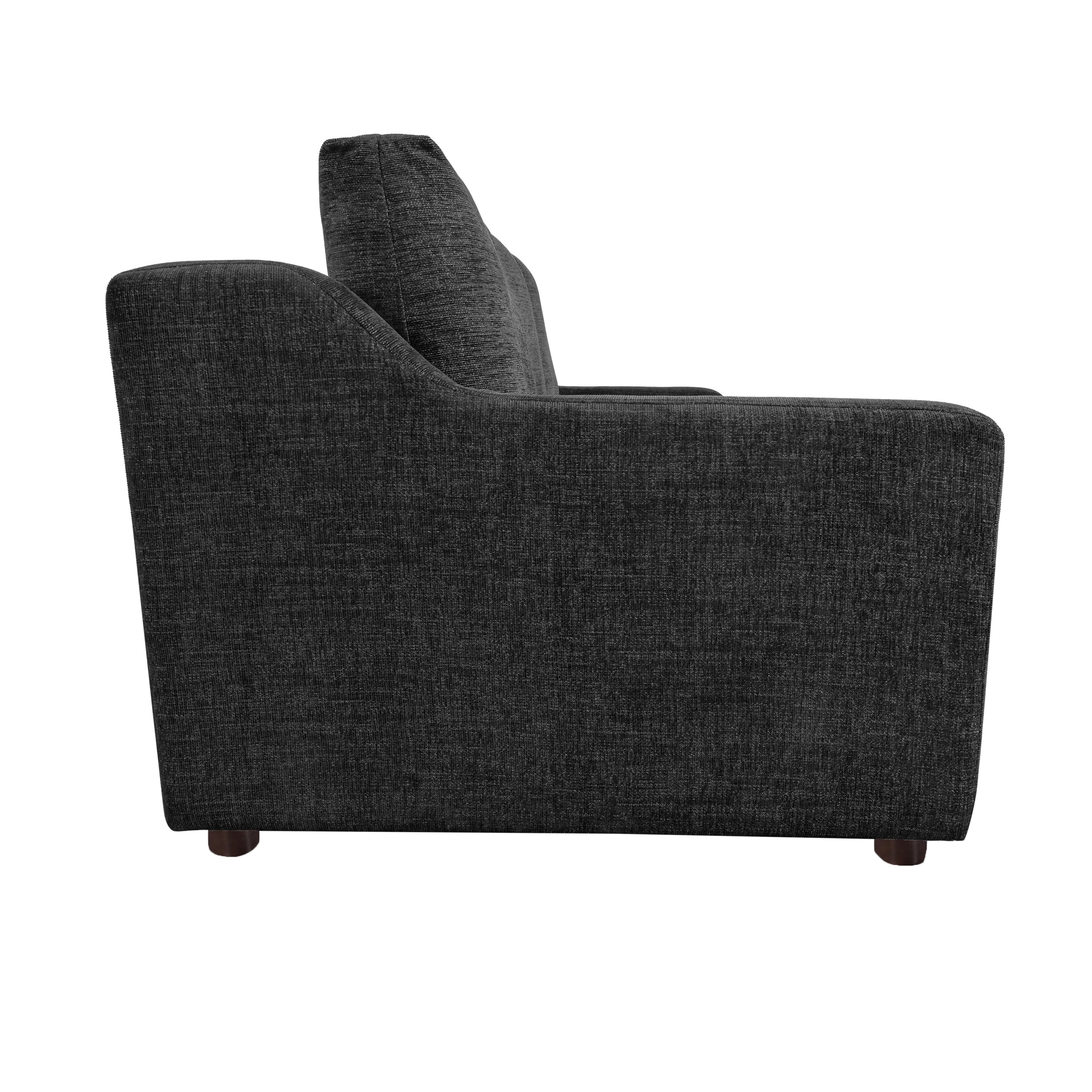 Serta Giles Modern Style Convertible Sofa, Black Chenille Fabric