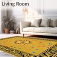 thumbnail image 2 of ODIKA 8'x10' Machine Washable Non-Slip Area Rug, Hoops Stadium Atmosphere Novelty Flooring High Traffic Rug, Gold, 671551, 2 of 7