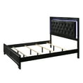 thumbnail image 5 of 1pc Modern Glam Style King Size Upholstery LED Panel Bed Wooden Bedroom Furniture Black, 5 of 6