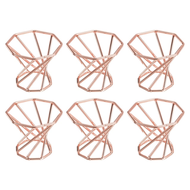 Soporte para plantas de aire Uxcell, base de maceta Tillandsia, estante para plantas de aire, paquete de 6 en color oro rosa