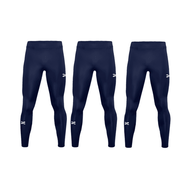 ZAPARI Licra Deportiva Larga Interior, Mallas Deportivas para Hombre. Leggins de Compresión y Secado azul marino S
