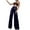 Dark Blue, variant on LLYwey Womens Sweatpants Women's Fashion Elegant High Waist Wide Leg Pants Trousers Flare Trousers Zipper Pants Full Length Pants Female Casual Long Pant Style H1241 Rose Gold XL