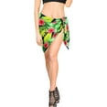 thumbnail image 2 of HAPPY BAY Women's Beachwear Summer Pareo Bikini Beach Wraps Skirt Mini Sarong Coverups Swimwear Swim Cover ups for Women One Size Garnet, Floral Hibiscus, 2 of 5
