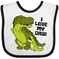 thumbnail image 3 of Inktastic I Love My Dad with Baby and Daddy Tyranasaurus Rex Boys or Girls Baby Bib, 3 of 4