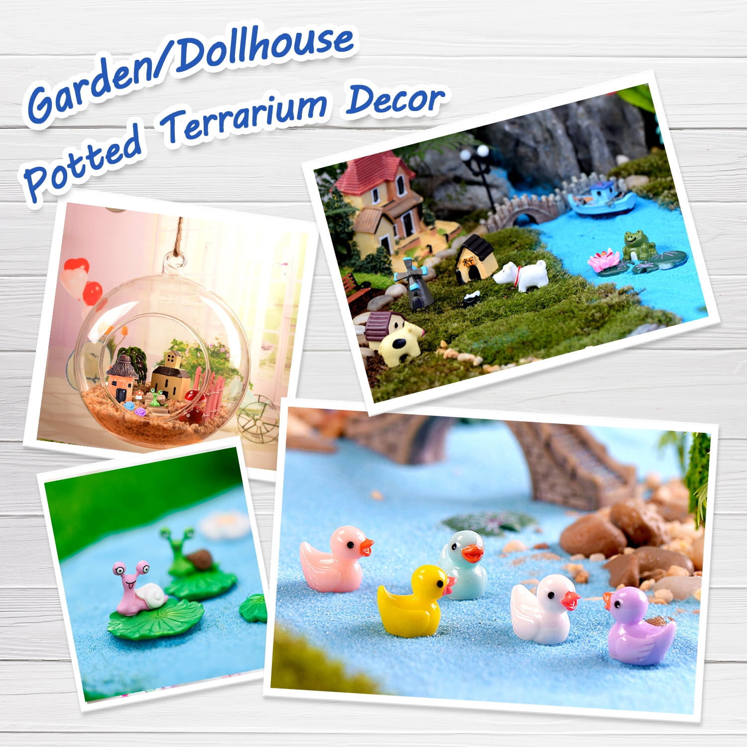 115 Miniature Fairy Garden Accessories, Fairy Garden Kit, Fairy Garden Animals, Miniature Figurines, Micro Landscape Ornaments Kit, Garden DIY Kit for Dollhouse Decoration Plant House Decor