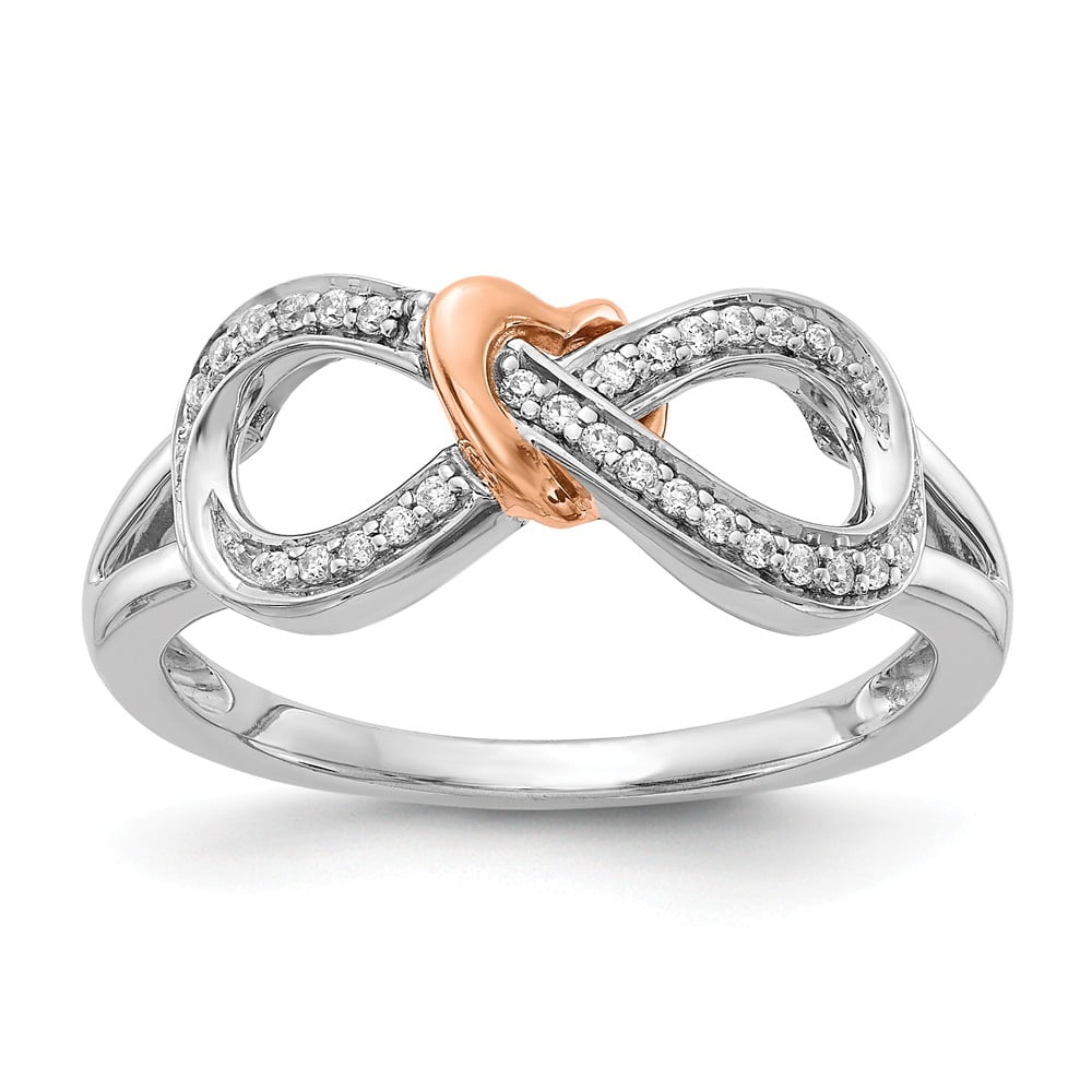 AA Jewels - Solid 14k Yellow and White Gold Two Tone Diamond Infinity ...