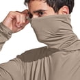 thumbnail image 6 of Men's Hoodie Sun Protection Pullover, UV Hoodie with Face Mask, Long Sleeve, Solid Color, Breathable, Quick Dry, UPF 50+, Lightweight Sunscreen Shirt for Hiking Fishing | Zenithor,Khaki 2XL, 6 of 8