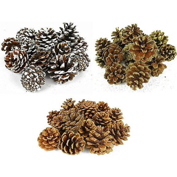 Set of 45 Pinecone Christmas Table Scatter! Glitter Frosted Winter-Themed Pinecones Perfect for Decorating for The Holiday Season!