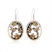 Copper Reflections Artisan Copper Cut-Out Hummingbird Earrings Handmade Jewelry