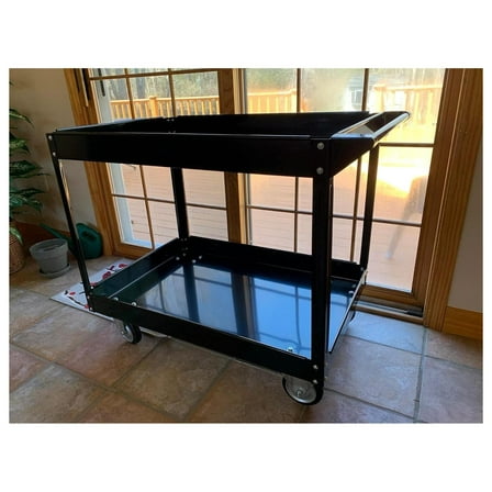 24 in. X 36 in. Two Shelf Steel Service Cart - Black