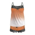 thumbnail image 5 of Nnhblu Women Cami Pajama Set Comfy Striped Sleepwear Lace Trim 2 Piece Lingerie Set with Shorts Orange PJ Loungewear for Summer XL, 5 of 5