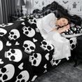 thumbnail image 4 of Erosebridal Skull Hearts King Sheets 4pcs,Dark Halloween Bedding,White Black,1 Flat Sheet, 1 Fitted Sheet and 2 Pillowcases, 4 of 6