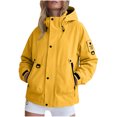 thumbnail image 2 of IUYRTFE Women's Hooded Windbreaker Jacket with Zipper and Snap Button Placket Lightweight Water Resistant Outdoor Coat for Hiking Travel and Daily Wear, 2 of 9