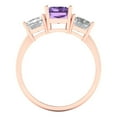 thumbnail image 4 of 4.0ct emerald cut alexandrite 18k rose gold 3 stone Bridal Wedding Engagement Promise Anniversary Ring for Women size 3.75, 4 of 7