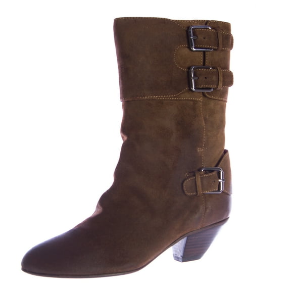 Rebecca Minkoff Women's Ranger Mid-Calf Suede Buckle Boots 7 Praline