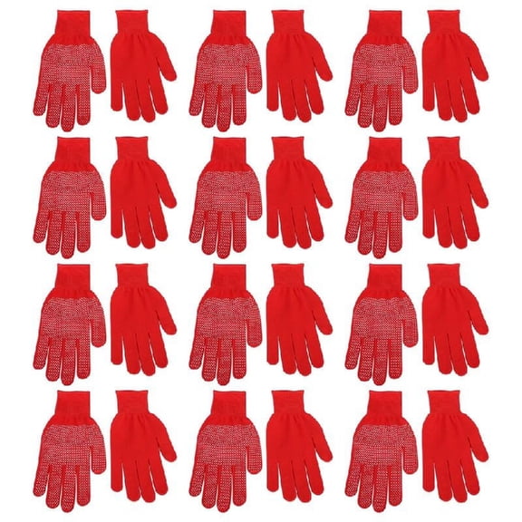 12 Pair Single Sided Working Gloves Polyester Cotton Work Gloves with Grip Dots