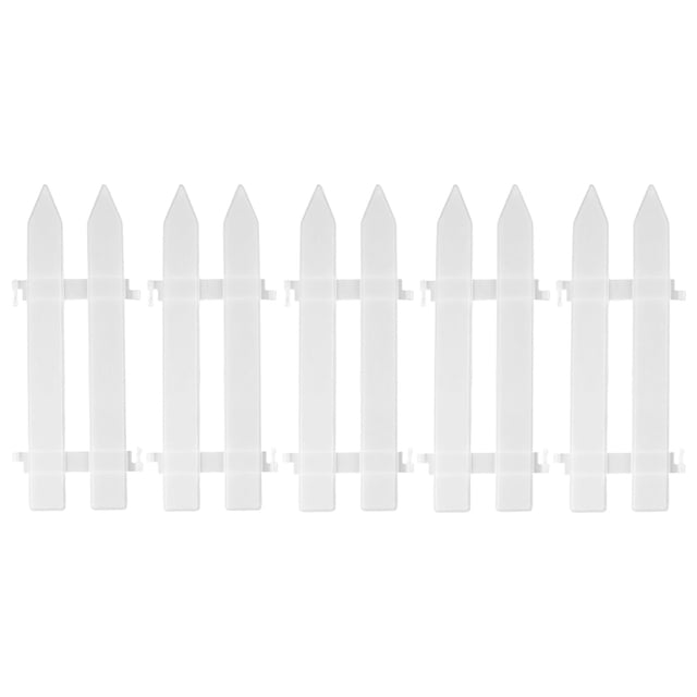 Christmas Tree Belt White Picket Fenceside Frame 4.6 X 12 Inch Mini Plastic Decorative Fence