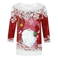 thumbnail image 4 of Womens 3/4 Sleeve Christmas Tops,Christmas Shirts for Women 3/4 Sleeve Plus Size Tops 2024 Funny Ugly Xmas Tree Snowflakes Snowman Print Casual Blouse, 4 of 4