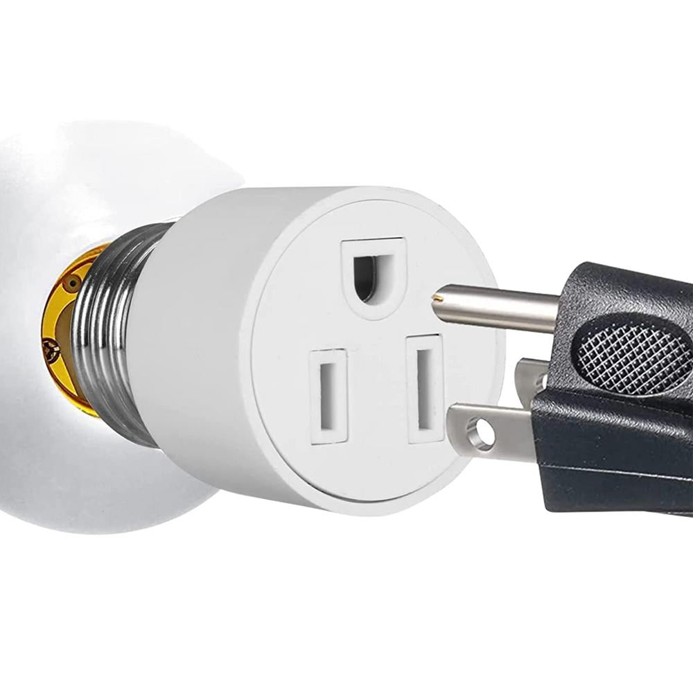 Buy Viugreum E26 3 Prong Light Socket to Plug Adapter Light Bulb Outlet