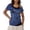 Blue, variant on Womens Athletic Tops Women's T-Shirts – Cutout Neck Two-Piece Short Sleeve Summer Crop Top Blouse for Women Blue S