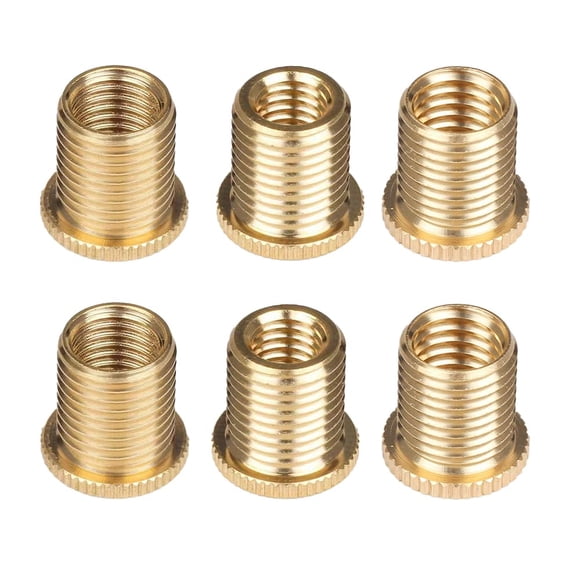 6PCS Precision Brass Universal Shift Knob Thread Adapters - M8 X 1.25, M10 X 1.25, M10 X 1.5Kit, Fit Most 5/6 - Speed Manual Gear Shift Heads, Hassle - Free Installation Auto Part