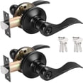 thumbnail image 2 of 3 Pack Satin Nickel Keyed Alike Entry Levers, One Keyway Entrance Handles Entry Locksets with Same Keys, Reversible for Right Left Handed Doors, 2 of 8