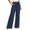 ZA-Dark Blue, variant on Swanpen Linen Pants Women Loose Wide Leg Drawstring Elastic Waist Pants With Pocket