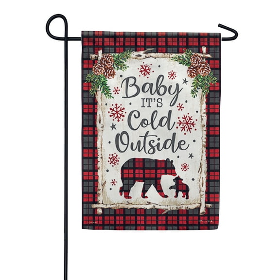 Carson Garden Flag - Baby It's Cold, Dura Soft Double Sided Garden Flag, 12.5x 18 Inch Outdoor Yard Decorative Flag